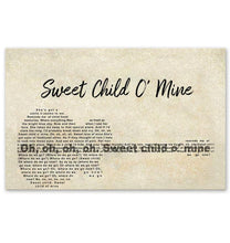 Load image into Gallery viewer, Guns N' Roses Sweet child o' mine lyric  guitar typography