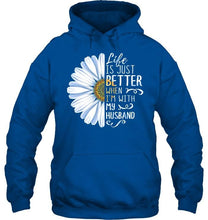 Load image into Gallery viewer, Life is just better when I'm with my husband daisy Black T Shirt