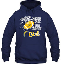 Load image into Gallery viewer, touch down lovin defense yellin team supportin Los Angeles Chargers girl shirt