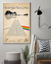 Load image into Gallery viewer, pink floyd wish you were here lyric typography jungle guitar signed poster canvas