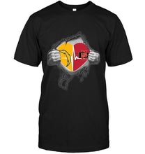 Load image into Gallery viewer, Los Angeles Chargers San Diego State Aztecs love heartbeat ripped shirt