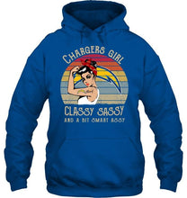 Load image into Gallery viewer, Los Angeles Chargers girl classy sasy and a bit smart asy retro shirt