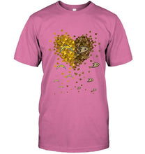 Load image into Gallery viewer, Los Angeles Chargers and Anaheim Ducks tiny hearts shaped fan shirt