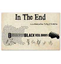 Load image into Gallery viewer, Black Veil Brides In the end lyric guitar typography signed poster