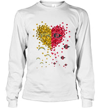 Load image into Gallery viewer, Los Angeles Chargers and San Diego State Aztecs tiny hearts shaped fan shirt