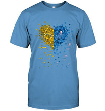 Load image into Gallery viewer, Los Angeles Chargers and Los Angeles Dodgers tiny hearts shaped fan shirt