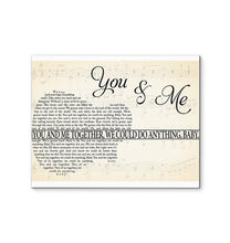 Load image into Gallery viewer, Dave Matthews Band You and me together we could do anything lyric guitar typography canvas