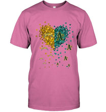 Load image into Gallery viewer, Los Angeles Chargers and Oakland Athletics tiny hearts shaped fan shirt