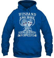 Load image into Gallery viewer, Husband and wife riding partners for life skeleton Black T Shirt