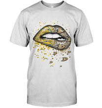 Load image into Gallery viewer, Los Angeles Chargers and Anaheim Ducks glitter pattern sexy lips t shirt