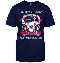 Load image into Gallery viewer, On dark desert high way Cool wind in my hair Los Angeles Chargers hippie car shirt