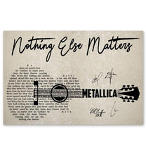 Load image into Gallery viewer, Metallica nothing else matter lyric guitar typography band member signed poster