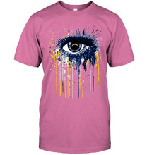 Load image into Gallery viewer, Los Angeles Chargers eye paint drop art style t shirt