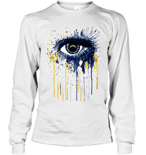 Load image into Gallery viewer, Los Angeles Chargers eye paint drop art style t shirt