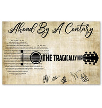 Load image into Gallery viewer, The tragically hip Ahead by a century lyric guitar typography signed poster