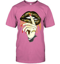 Load image into Gallery viewer, Shut the f ck up sexy Los Angeles Chargers glittering lips shirt