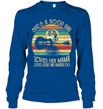 Load image into Gallery viewer, She's good girl loves Mama Jesus and America too jungle guitar moon T Shirt