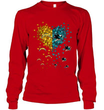 Load image into Gallery viewer, Los Angeles Chargers and San Jose Sharks tiny hearts shaped fan shirt
