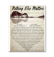 Load image into Gallery viewer, Metallica Nothing Else Matters lyric heart typography jungle guitar canvas