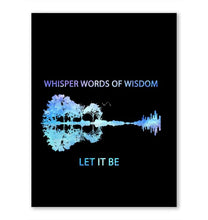 Load image into Gallery viewer, Whisper words of wisdom let it be Guitar Jungle Lake Blue Night Background
