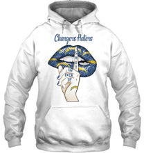 Load image into Gallery viewer, Los Angeles Chargers haters shut the f ck up shhh lips shirt
