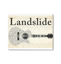 Load image into Gallery viewer, Stevie Nicks Landslide lyric I took my love I took it down guitar typography canvas