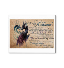 Load image into Gallery viewer, Dragon wife to husband I love you always with my whole heart canvas