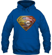 Load image into Gallery viewer, Los Angeles Chargers and San Francisco Giants superman american flag layer shirt