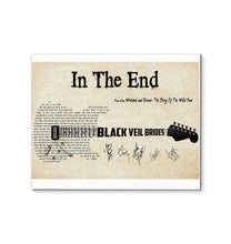 Load image into Gallery viewer, Black Veil Brides In the end lyric guitar typography signed canvas