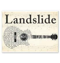 Load image into Gallery viewer, Stevie Nicks Landslide lyric I took my love I took it down guitar typography poster