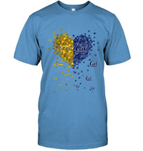 Load image into Gallery viewer, Los Angeles Chargers and California Golden Bears tiny hearts shaped fan shirt