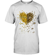 Load image into Gallery viewer, Los Angeles Chargers and Anaheim Ducks tiny hearts shaped fan shirt
