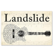 Load image into Gallery viewer, Stevie Nicks Landslide lyric I took my love I took it down guitar typography poster