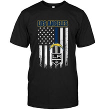 Load image into Gallery viewer, Los Angeles Los Angeles Chargers Los Angeles Kings american flag shirt