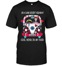 Load image into Gallery viewer, On dark desert high way Cool wind in my hair Los Angeles Chargers hippie car shirt