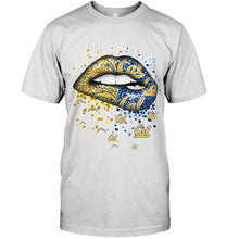 Load image into Gallery viewer, Los Angeles Chargers and California Golden Bears glitter pattern sexy lips t shirt