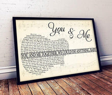 Load image into Gallery viewer, dave matthews band you and me together we could do anything lyric guitar typography poster canvas