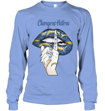 Load image into Gallery viewer, Los Angeles Chargers haters shut the f ck up shhh lips shirt