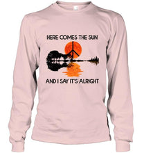 Load image into Gallery viewer, Here comes the sun and i say it's alright the beatles hippie jungle guitar shirt