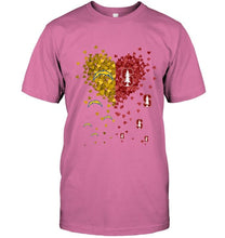Load image into Gallery viewer, Los Angeles Chargers and Stanford Cardinal tiny hearts shaped fan shirt