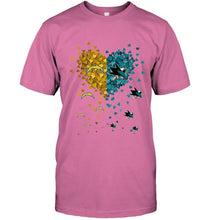 Load image into Gallery viewer, Los Angeles Chargers and San Jose Sharks tiny hearts shaped fan shirt