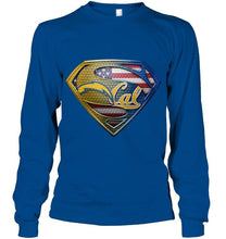 Load image into Gallery viewer, Los Angeles Chargers and California Golden Bears superman american flag layer shirt
