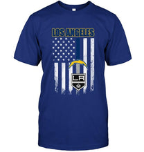 Load image into Gallery viewer, Los Angeles Los Angeles Chargers Los Angeles Kings american flag shirt