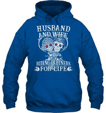 Load image into Gallery viewer, Husband and wife riding partners for life Black T Shirt