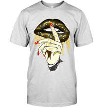 Load image into Gallery viewer, Shut the f ck up sexy Los Angeles Chargers glittering lips shirt