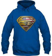 Load image into Gallery viewer, Los Angeles Chargers and Anaheim Ducks superman american flag layer shirt