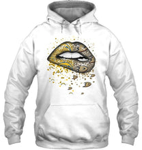 Load image into Gallery viewer, Los Angeles Chargers and Anaheim Ducks glitter pattern sexy lips t shirt