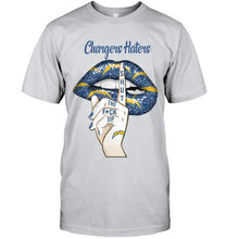 Load image into Gallery viewer, Los Angeles Chargers haters shut the f ck up shhh lips shirt