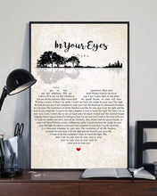 Load image into Gallery viewer, Peter Gabriel In your eyes lyric heart typography jungle guitar poster canvas