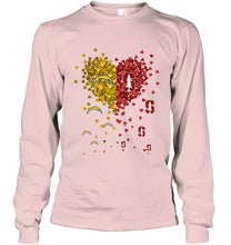 Load image into Gallery viewer, Los Angeles Chargers and Stanford Cardinal tiny hearts shaped fan shirt